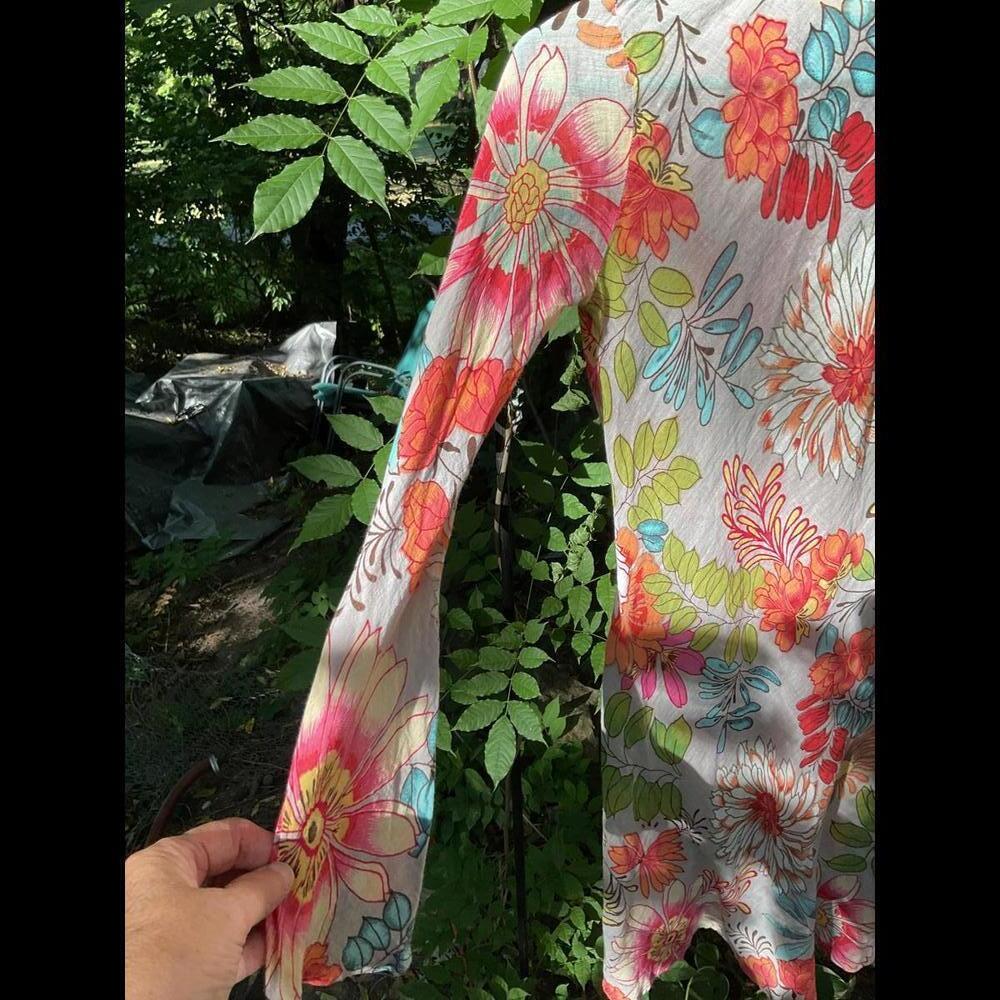 Natura Floral Beach Coverup, Vacation, Coastal, Cruise Size Small - Picture 8 of 9